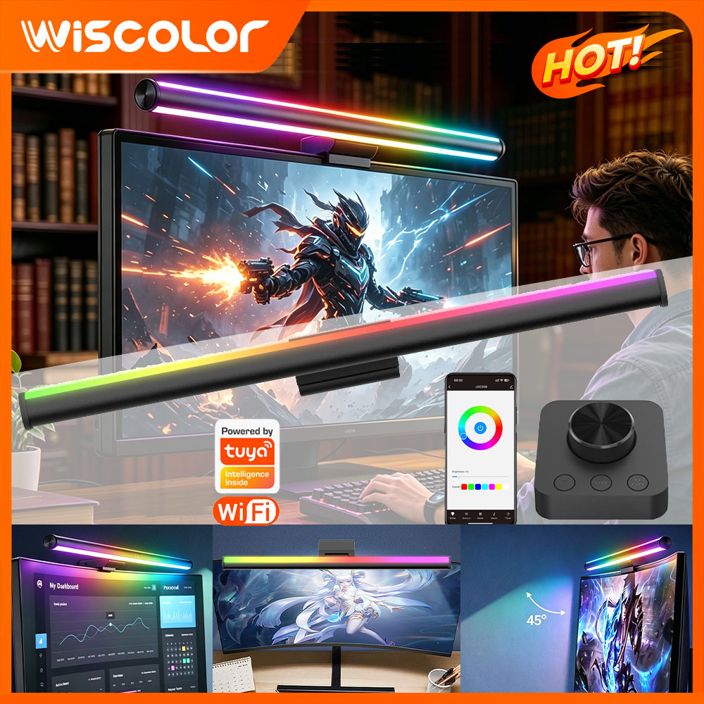 Rgb Desk Lamp Smart - ไฟตกแต่งจอคอมพิวเตอร์แบบ LED RGB สำหรับเกมมิ่ง ควบคุมผ่านแอพ ติดตั้งง่าย