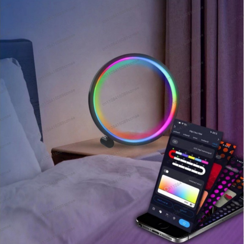 Rgb Desk Lamp Smart - ไฟ RGB สำหรับตกแต่งโต๊ะทำงาน โคมไฟอัจฉริยะสร้างสรรค์ ไฟตามจังหวะดนตรี ของตกแต่งห้องเกมมิ่ง