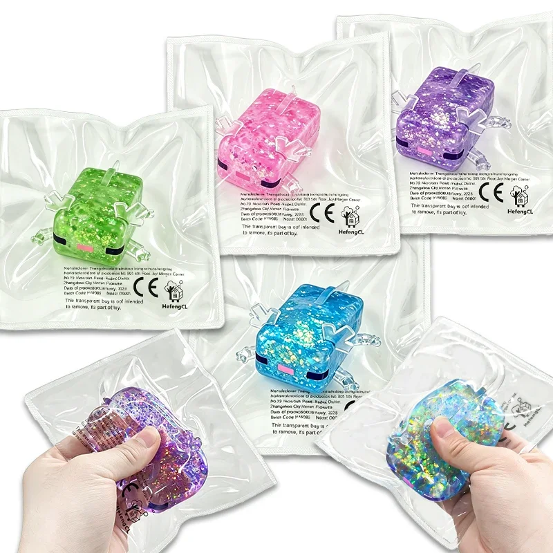 Electronics Latest Gadgets - ของเล่นบีบแก้เครียดรูปปลาอะโกลโตลขนาดเล็ก HefengCL รุ่น Glitter Square วัสดุ