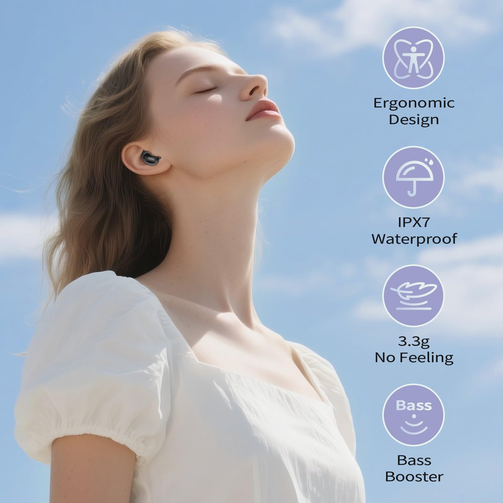 หูฟัง D20 Mini Sleep สำหรับคนน - Earbuds Anc Wireless บทวิจารณ์และราคา