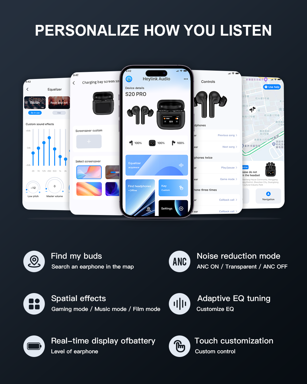 SONY NEW S20 PRO หน้าจอสัมผัส  - Earbuds Anc Wireless บทวิจารณ์และราคา