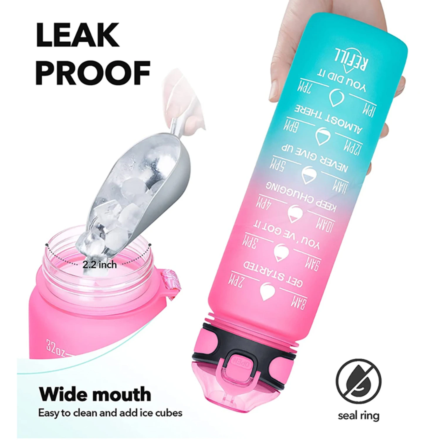 ขวดน้ํากีฬา 1 ลิตรพร้อมฟางและเ - Smart Water Bottle Tracker บทวิจารณ์และราคา