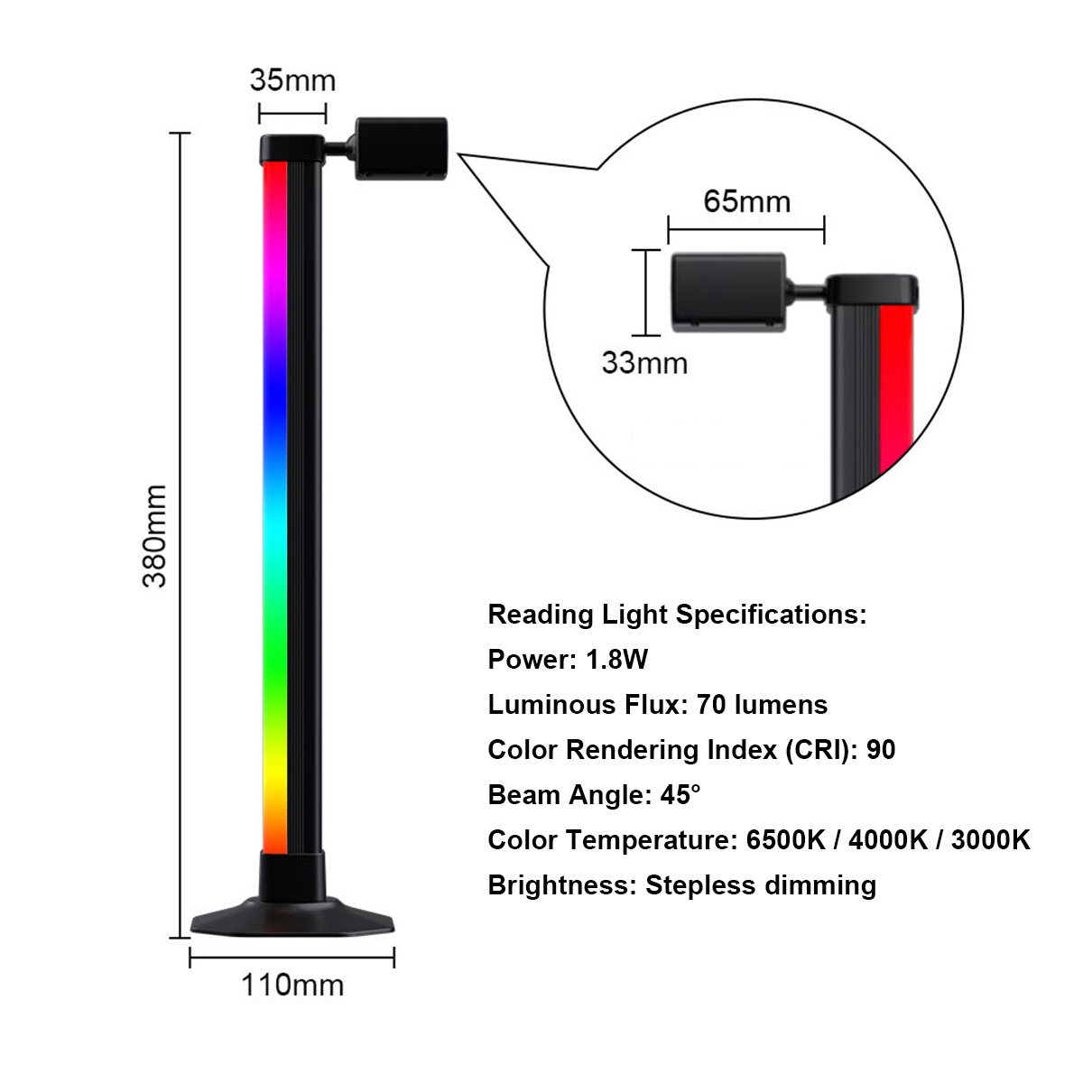 ไฟ LED RGB อัจฉริยะ ควบคุมผ่าน - Rgb Desk Lamp Smart บทวิจารณ์และราคา