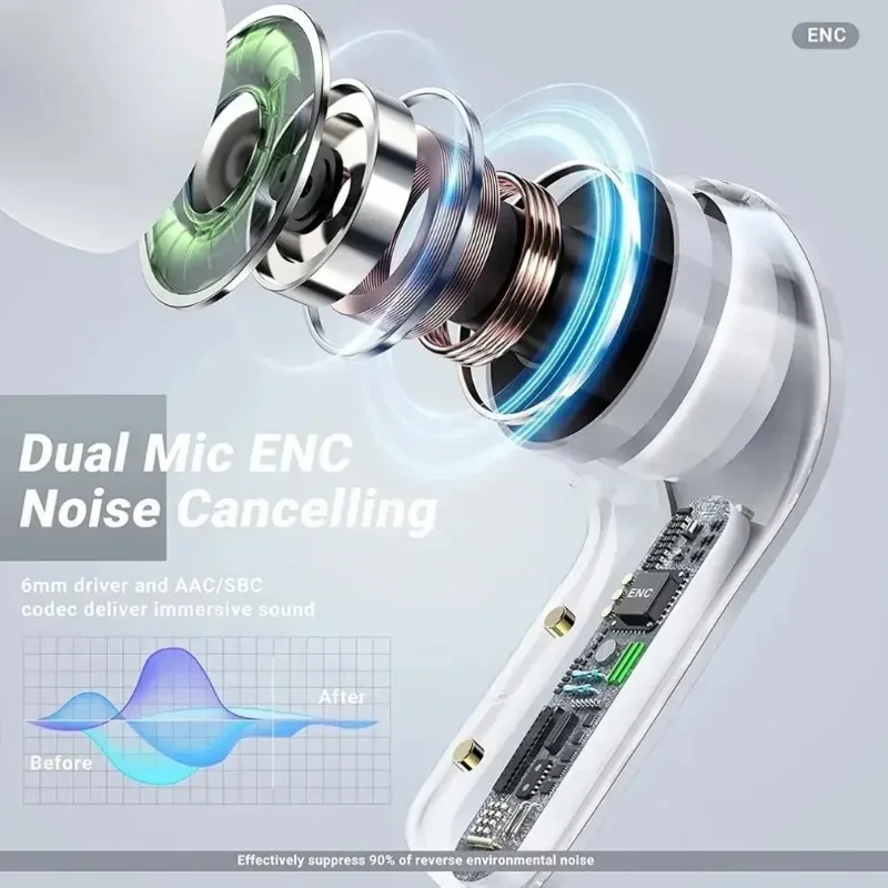 หูฟังไร้สาย T2 TWS ชุดหูฟังบลู - Earbuds Anc Wireless บทวิจารณ์และราคา